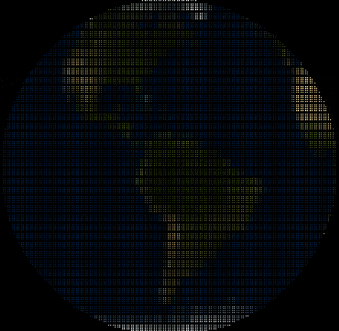 Creating an Animated Spinning Earth in ASCII Art with Python